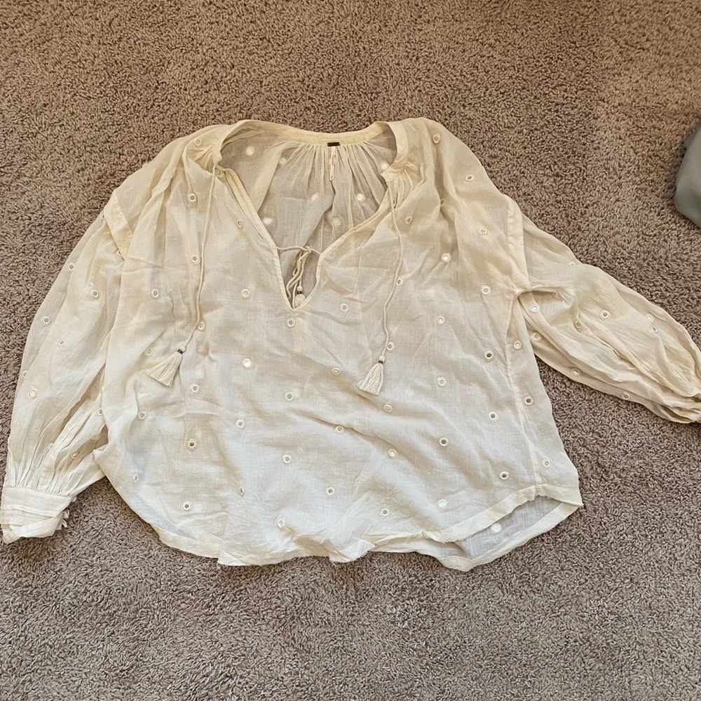 Free People cream peasant blouse